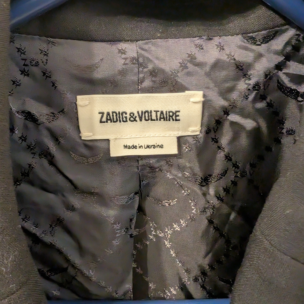 EUC Zadig & Voltaire Violon Strass Skull Jacket EU34 - Picture 3 of 11